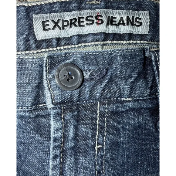 Express Kingston Classic Fit Boot Jeans Men’s 32x32 Blue Stretch Denim - Picture 2 of 9